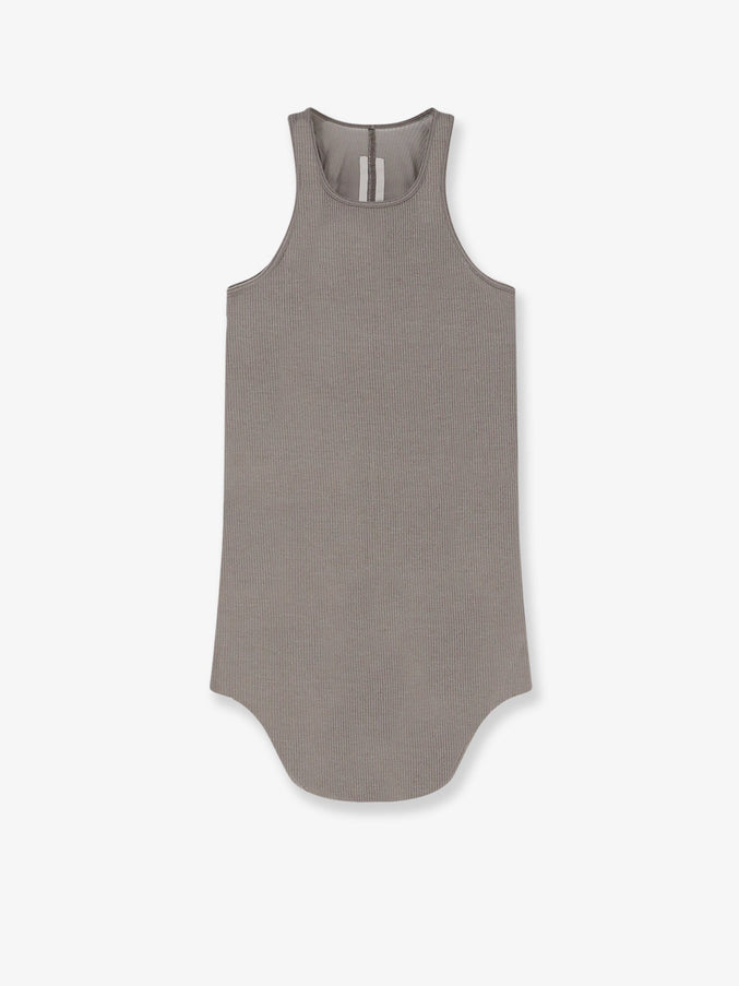 Rick Owens Tower Viscose and Silk Tank Top Dust
