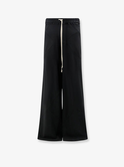 Rick Owens Bias Viscose And Silk Trousers Black