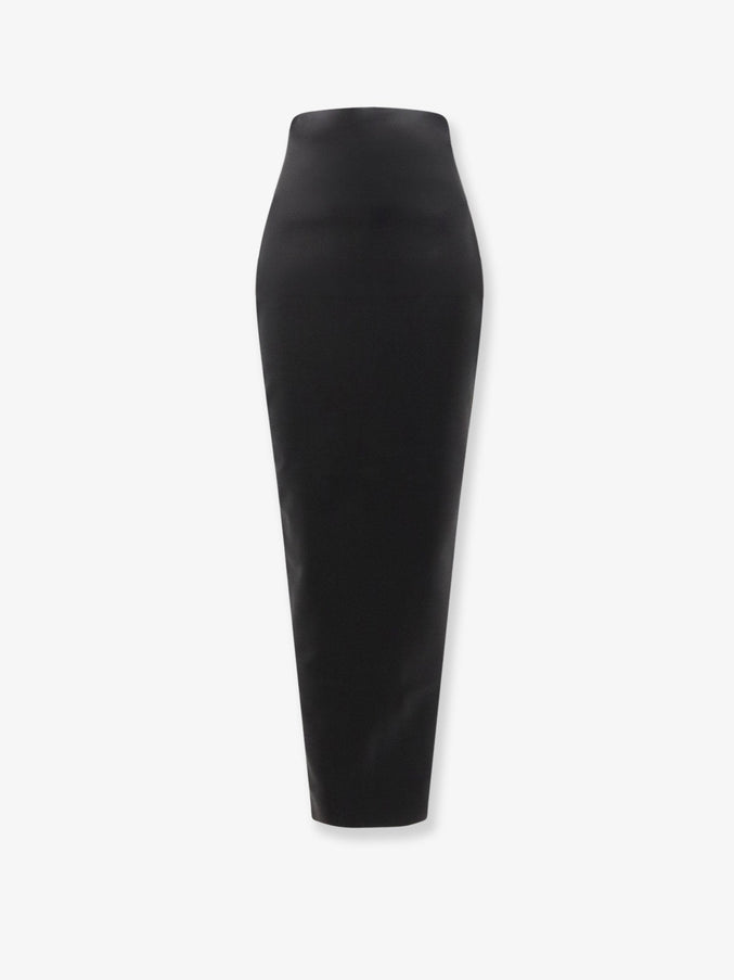 Rick Owens Dirt Pillar Long Stretch Wool Skirt Black