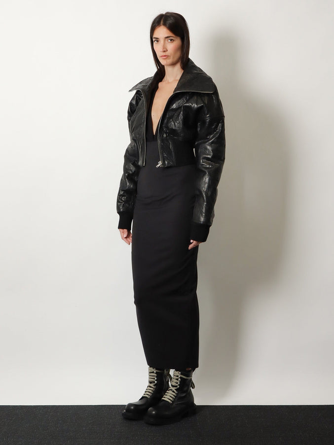Rick Owens Dirt Pillar Long Stretch Wool Skirt