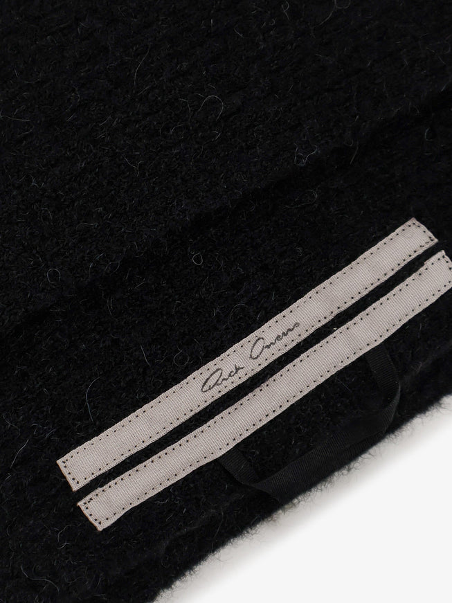 Rick Owens Alpaca and Wool Blend Scarf in Black