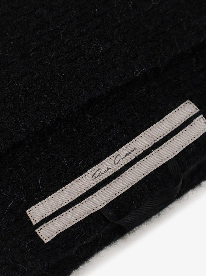 Rick Owens Alpaca and Wool Blend Scarf in Black