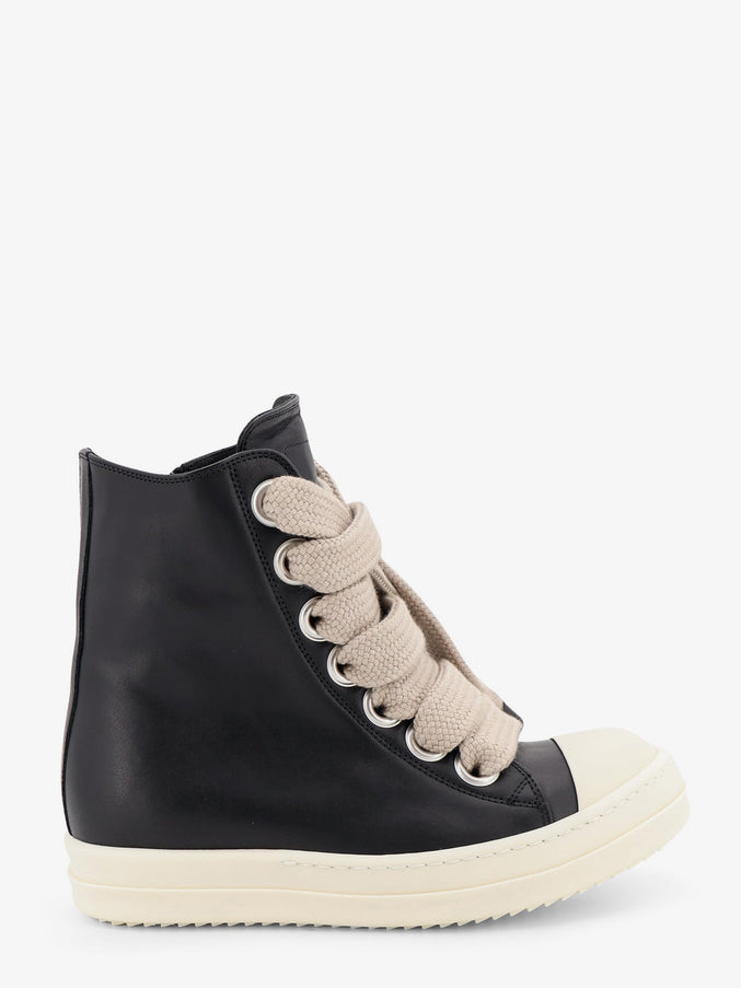 Rick Owens Jumbolace Leather Sneakers Blackmilk