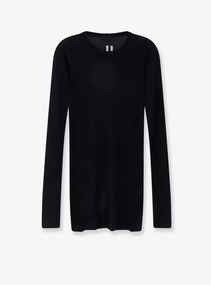 Rick Owens Viscose And Silk Blend T-Shirt Black
