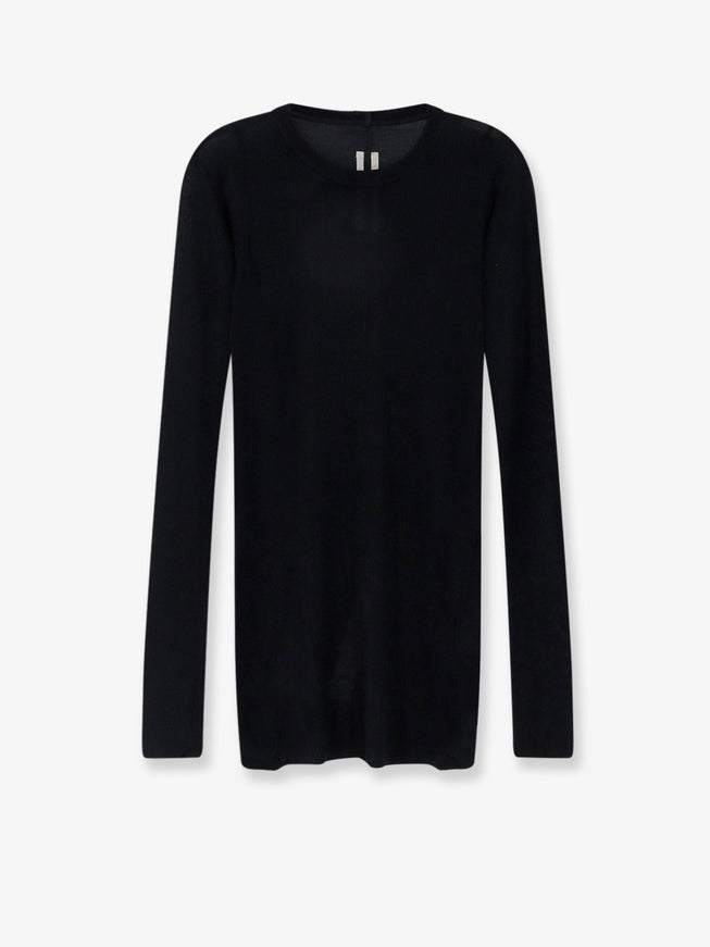 Rick Owens Viscose And Silk Blend T-Shirt Black