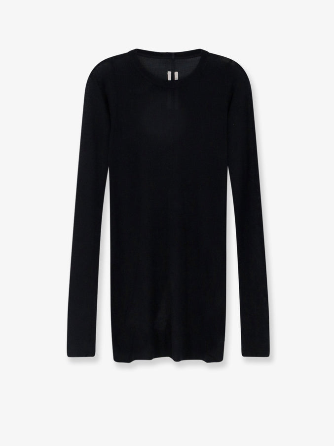 Rick Owens Viscose And Silk Blend T-Shirt Black