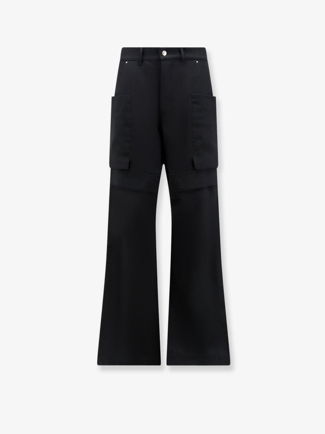 Rick Owens Stefan Cargo Virgin Wool Trousers Black