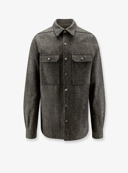 Rick Owens Wool Shirt in Carbone Carbone
