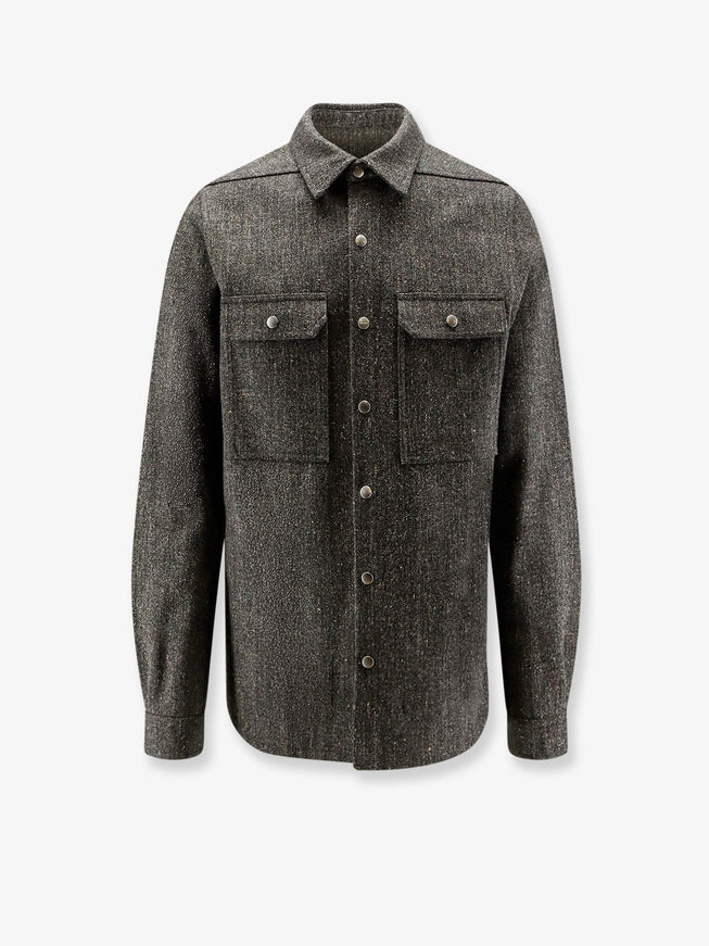 Rick Owens Wool Shirt in Carbone Carbone
