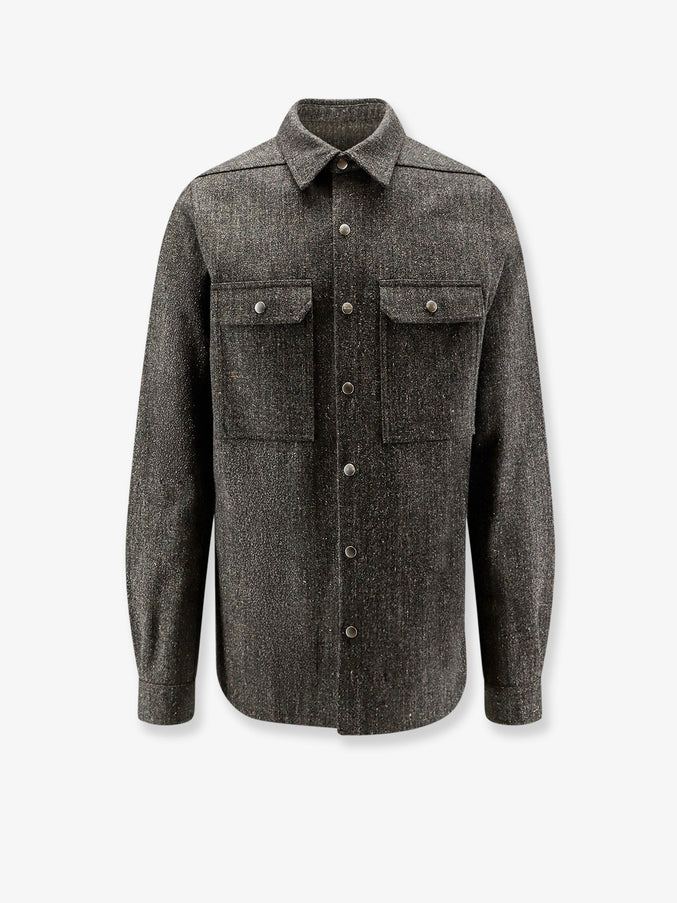 Rick Owens Wool Shirt in Carbone Carbone