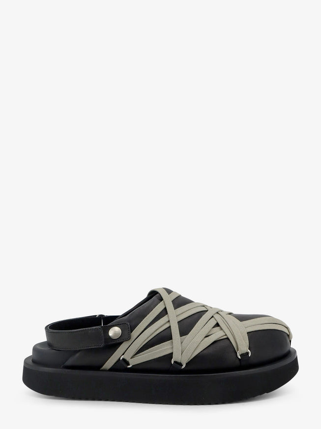 Rick Owens Megalace Leather Sandals Blackpearl