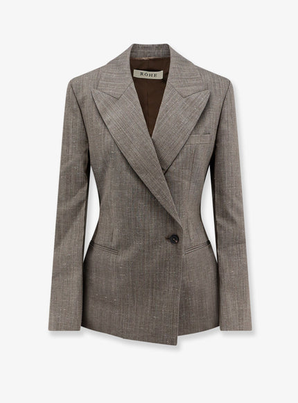 Rohe Hourglass Shaped Wool Blend Blazer Earthslub