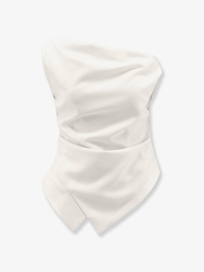 Rohe Viscose Draped Asymmetric Top Offwhite