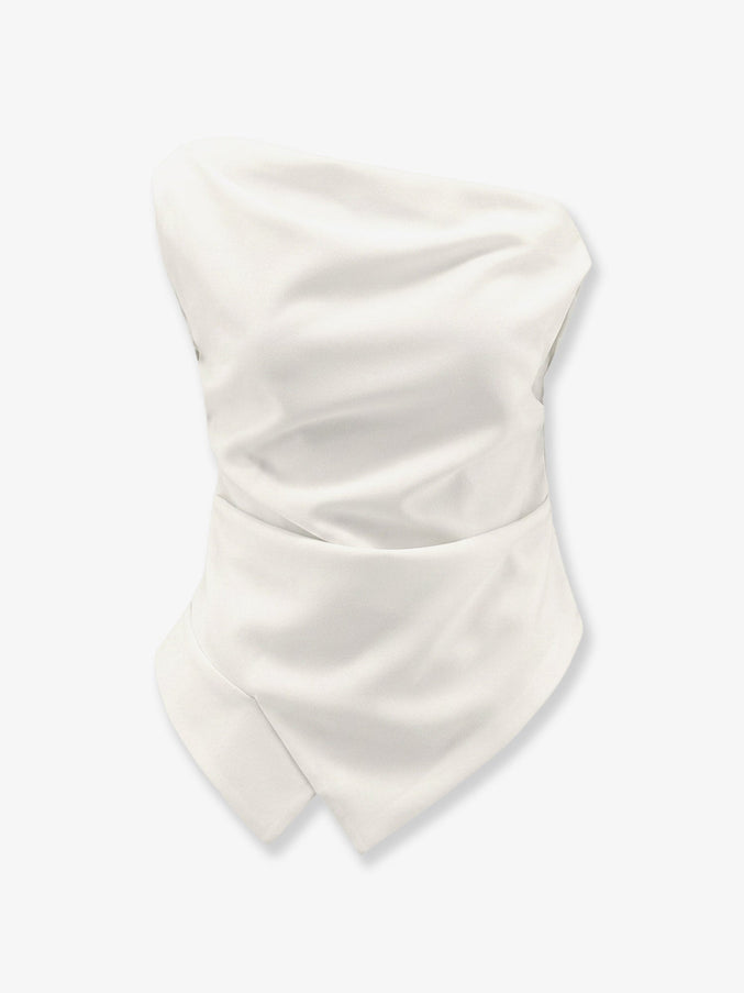 Rohe Viscose Draped Asymmetric Top Offwhite