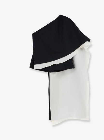 Rohe Wool Blend Top With Silk Inserts Black