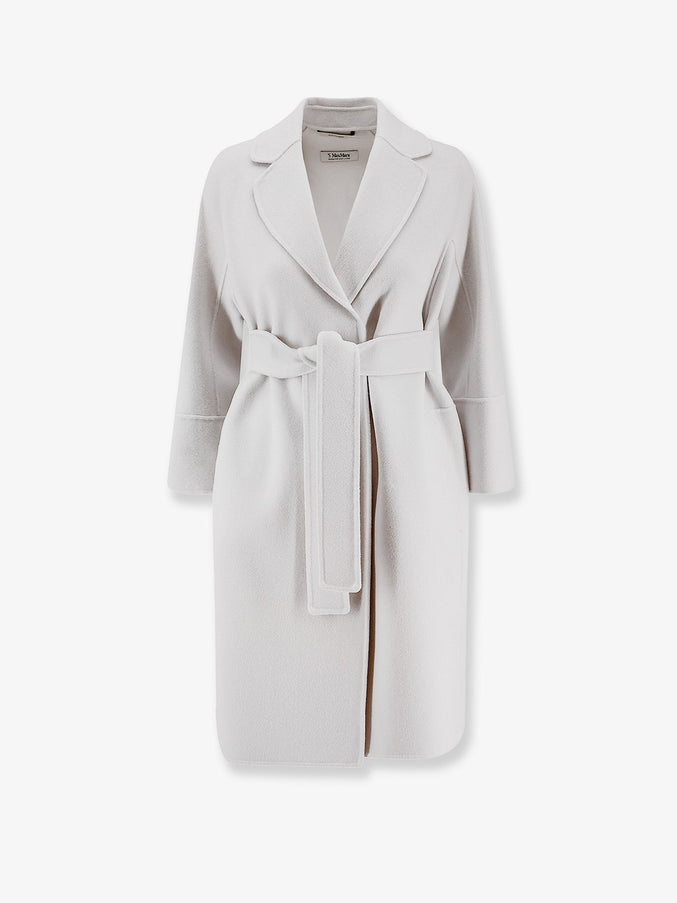 S Max Mara Arona Virgin Wool Coat Avorio