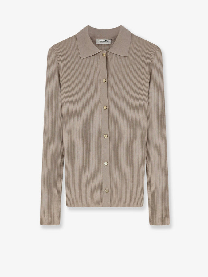 'S Max Mara Smmlimone Virgin Wool Cardigan Beige
