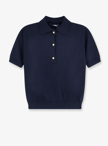 'S Max Mara Silk And Cashmere Polo Shirt Blue