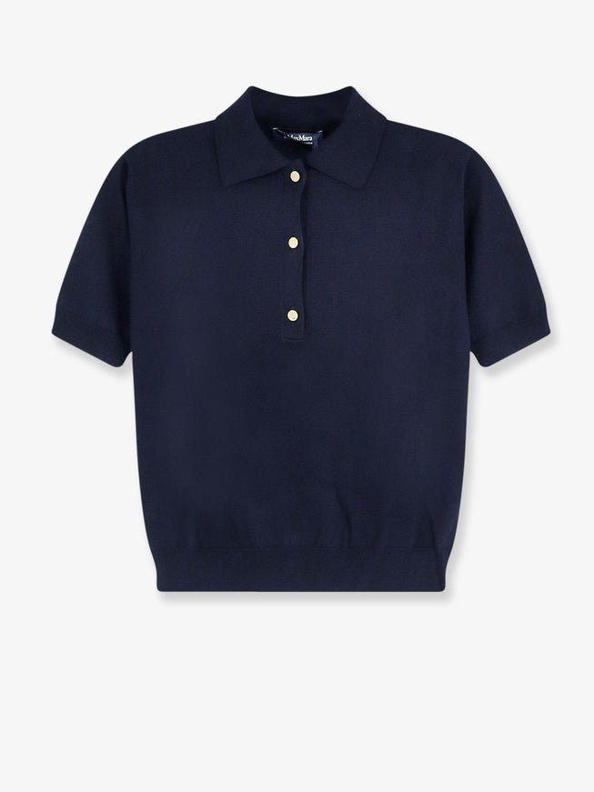 'S Max Mara Silk And Cashmere Polo Shirt Blue