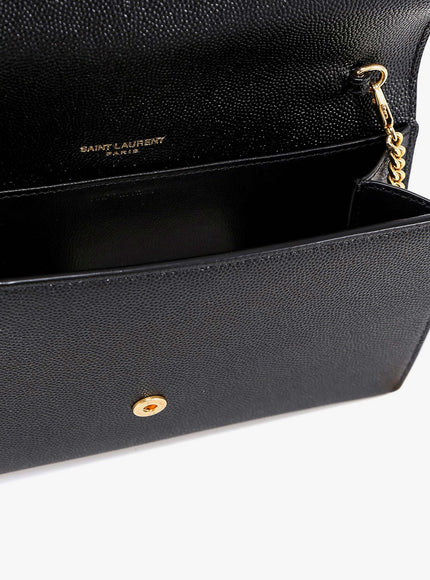 Saint Laurent Leather Crossbody Bag With Metal Cassandre Logo