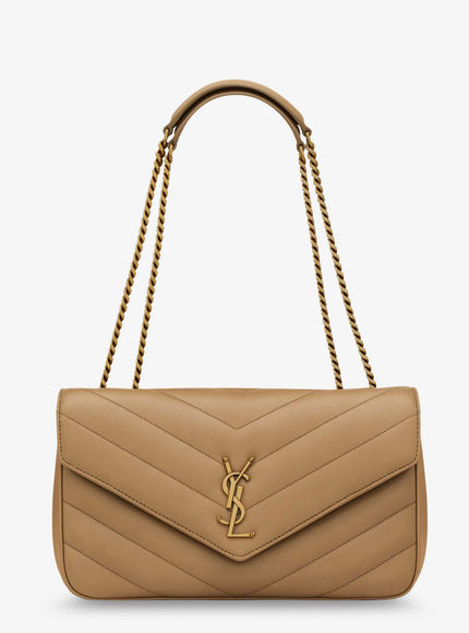 Saint Laurent Loulou Leather Shoulder Bag Uni Natural Tan