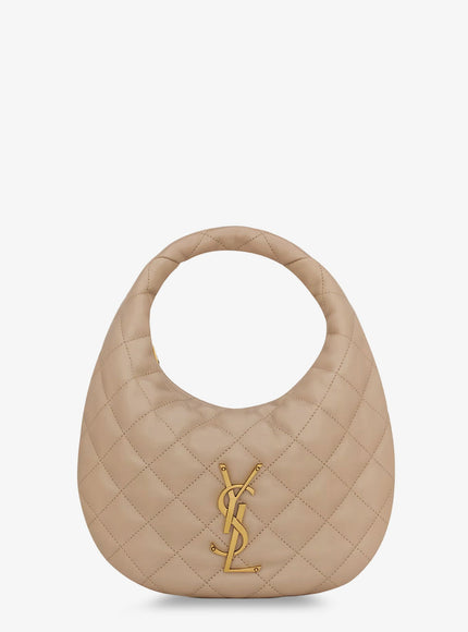 Saint Laurent Icarino Leather Handbag Uni Dark Beige