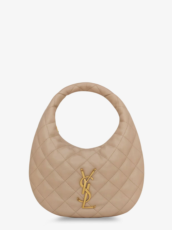 Saint Laurent Icarino Leather Handbag Uni Dark Beige