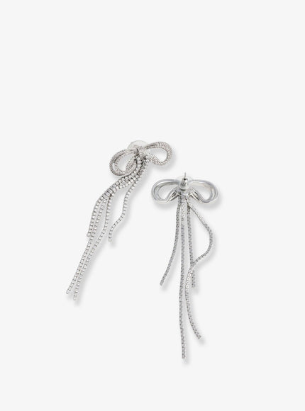 Self Portrait Double Crystal Bow Earrings