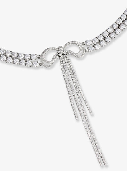 Self Portrait Double Crystal Bow Choker