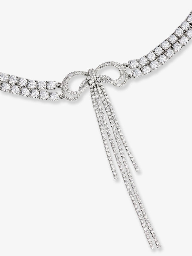 Self Portrait Double Crystal Bow Choker