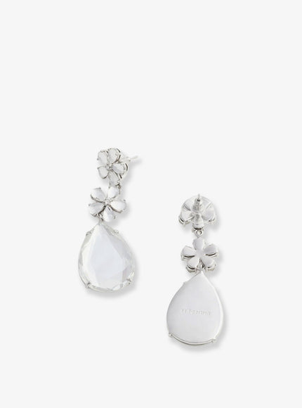 Self Portrait Crystal Flower Tiered Earrings