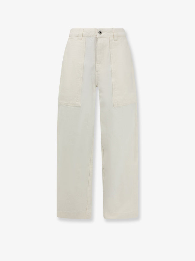 Soeur Kurt Organic Cotton Wide-Leg Trousers Ecru