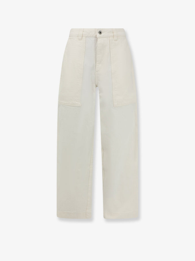 Soeur Kurt Organic Cotton Wide-Leg Trousers Ecru