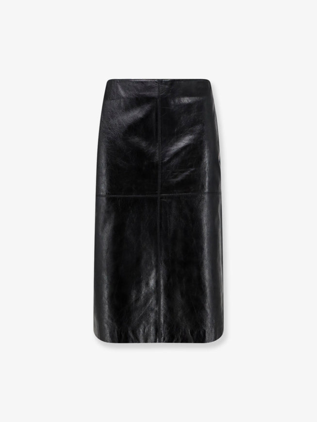 Soeur Gwen Leather Midi Skirt Noir
