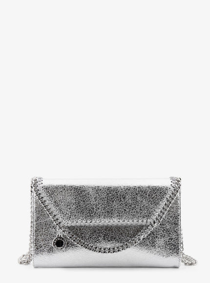 Stella Mccartney Falabella Metallic Fabric Crossbody Bag Uni Silver