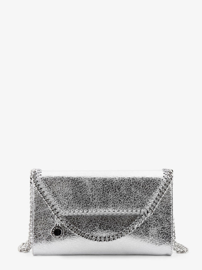 Stella Mccartney Falabella Metallic Fabric Crossbody Bag Uni Silver