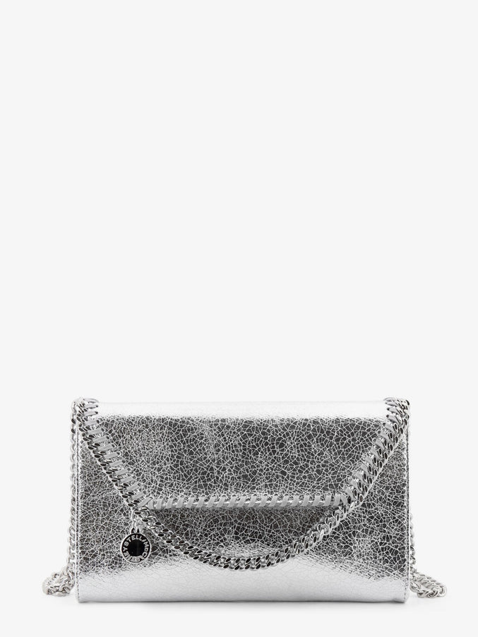 Stella Mccartney Falabella Metallic Fabric Crossbody Bag Uni Silver
