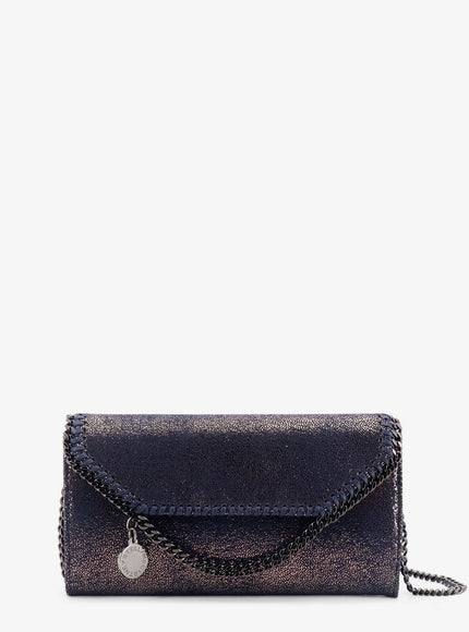 Stella Mccartney Falabella Shaggy Deer Fabric Wallet Uni Darknavy