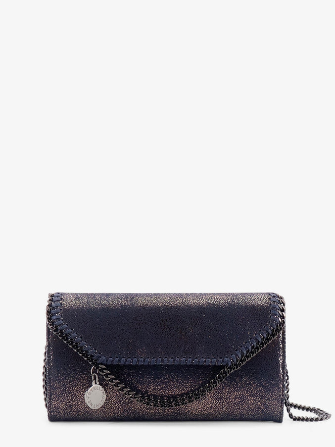Stella Mccartney Falabella Shaggy Deer Fabric Wallet Uni Darknavy