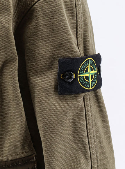 Stone Island Organic Cotton Jacket With Nylon Hood