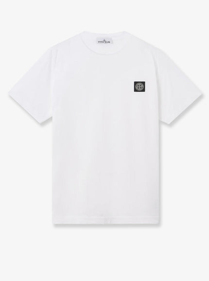 Stone Island Cotton T-Shirt With Front Logo Patch White
