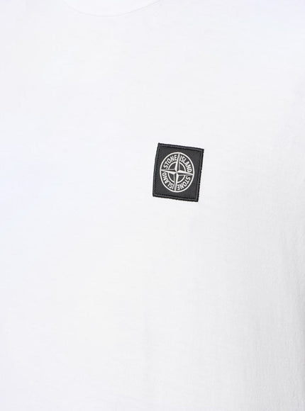 Stone Island Cotton T-Shirt With Front Logo Patch