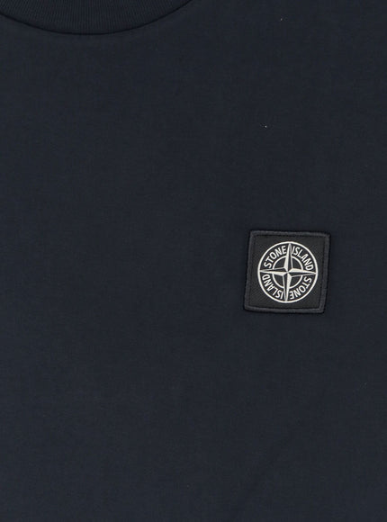Stone Island Cotton T-Shirt With Front Logo Patch