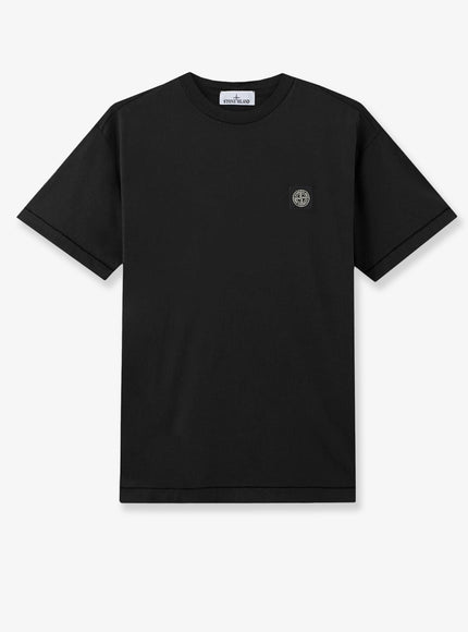 Stone Island Cotton T-Shirt With Front Logo Patch