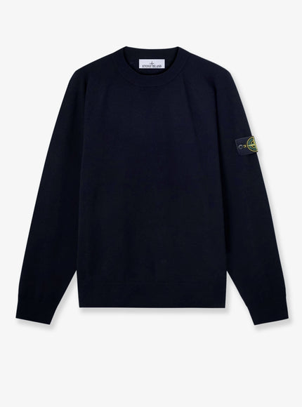 Stone Island Virgin Wool Blend Sweater Navy Blue