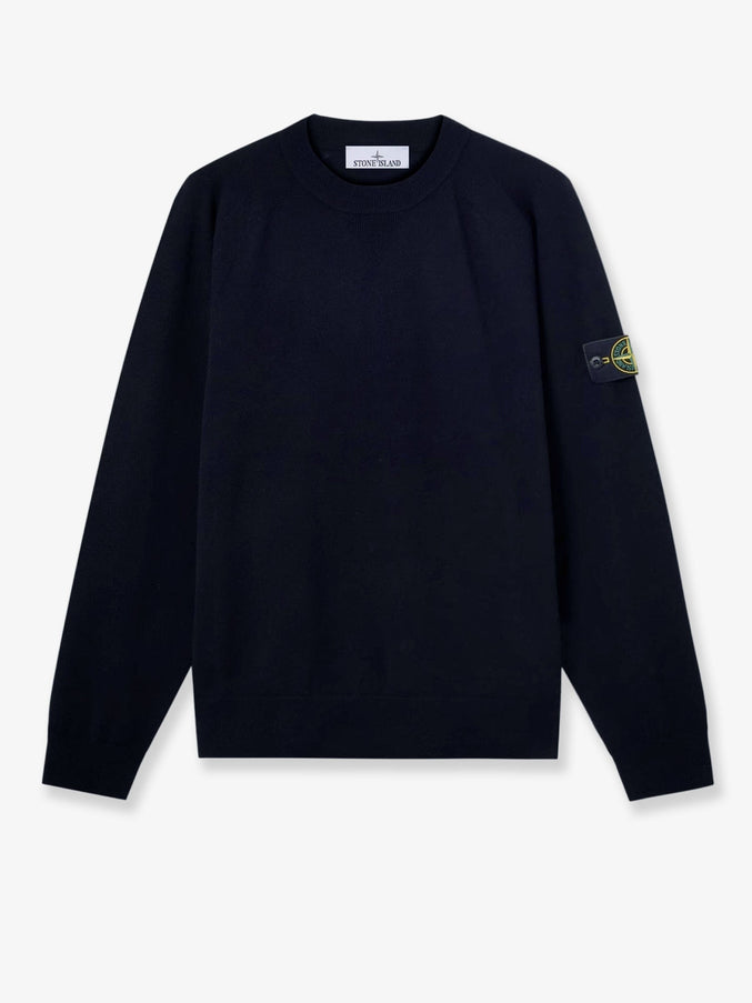 Stone Island Virgin Wool Blend Sweater Navy Blue