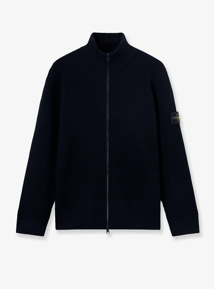 Stone Island Virgin Wool Cardigan Navy Blue