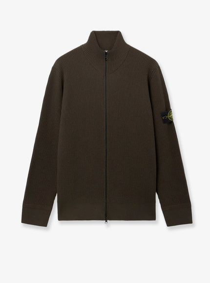 Stone Island Virgin Wool Cardigan Coal Grey