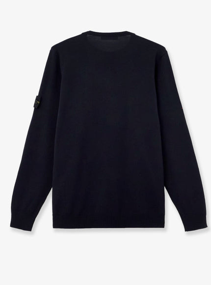 Stone Island Wool Sweater With Side Logo Patch