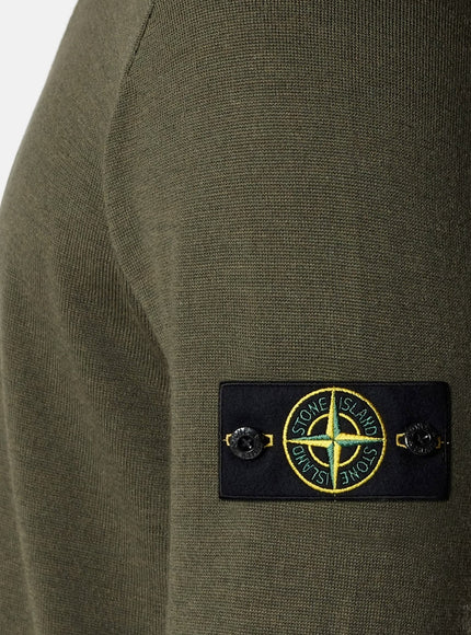 Stone Island Wool Sweater With Side Logo Patch